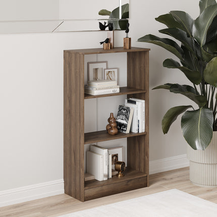 Biblioteca Flint, 2 Polite, Stejar Bronz, 70 x 32 x 122 cm