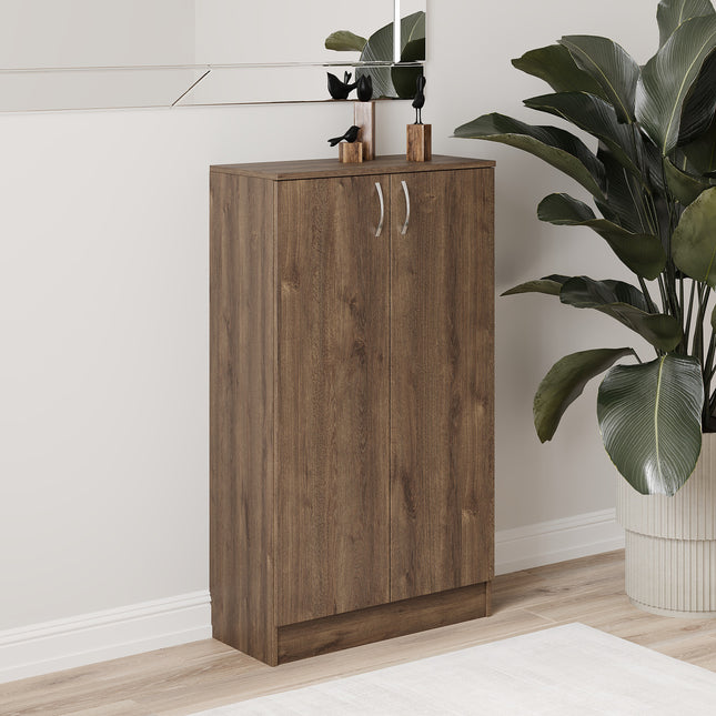 Biblioteca Flint, 2 Usi, Stejar Bronz, 70 x 32 x 122 cm