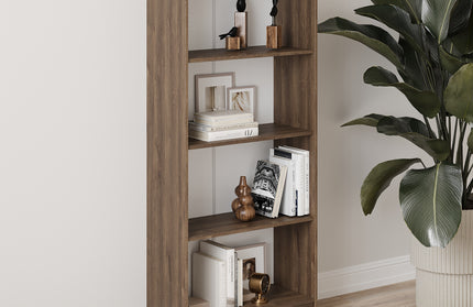 Biblioteca Flint, 3 Polite, Stejar Bronz, 70 x 32 x 159 cm