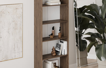 Biblioteca Flint, 4 Polite, Stejar Bronz, 70 x 32 x 200 cm