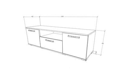 Comoda Rio, Antracit/Stejar Wotan, L 150 cm