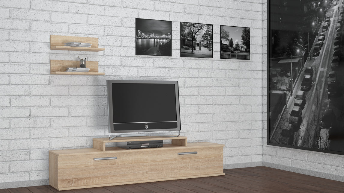 Comoda TV Orione, Stejar Sonoma, 150 x 30 x 40 cm