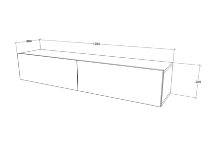 Comoda TV Isla, 2 Usi, Alb, 135 x 28 x 25 cm