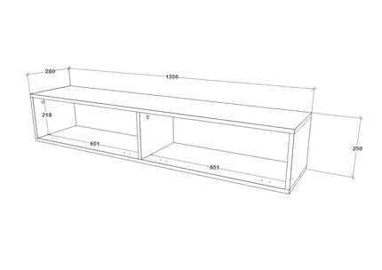 Comoda TV Isla, 2 Usi, Alb, 135 x 28 x 25 cm