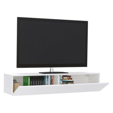 Comoda TV Isla, 2 Usi, Alb, 135 x 28 x 25 cm