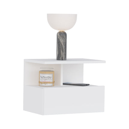 Set 2 Noptiere suspendate Kabi, 1 Usa, Alb, 45 x 30 x 34 cm