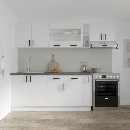 Set Bucatarie Karo V16, Alb, Blat Thermo 28 mm, L 240 cm