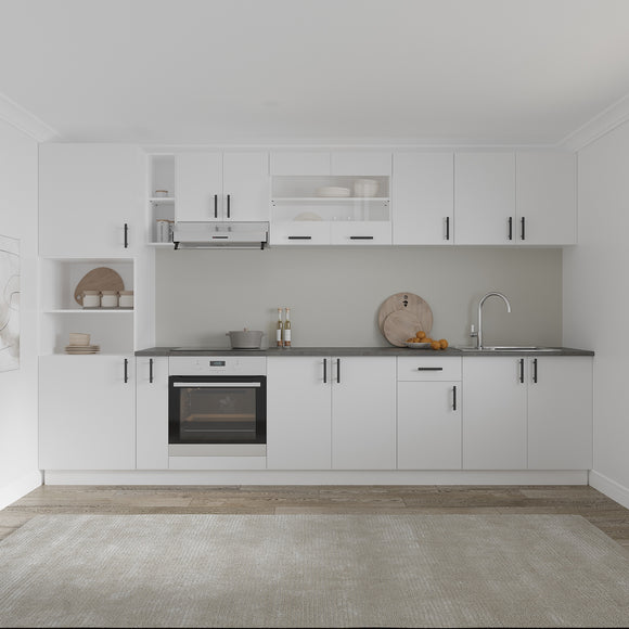 Set Bucatarie Karo V33, Alb, Blat Thermo 28 mm, L 340 cm