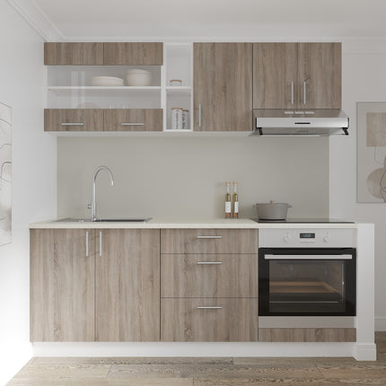 Corp Superior Karo, 1 Usa, Stejar Sonoma Inchis/Alb, 40 x 30 x 60 cm