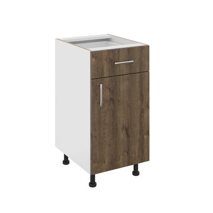 Corp Baza Karo, 1 Sertar, 1 Usa, Stejar Bronz/Alb, 40 x 50 x 80 cm