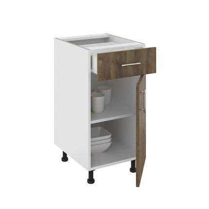 Corp Baza Karo, 1 Sertar, 1 Usa, Stejar Bronz/Alb, 40 x 50 x 80 cm