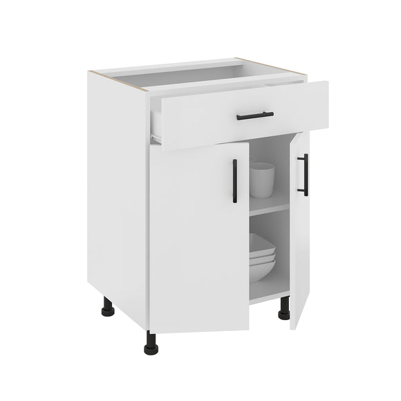 Corp Baza Karo, 1 Sertar, 2 Usi, Alb, 60 x 50 x 80 cm