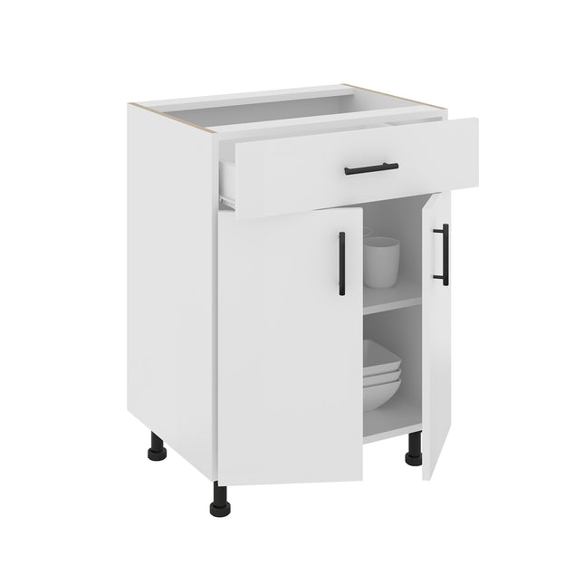 Corp Baza Karo, 1 Sertar, 2 Usi, Alb, 60 x 50 x 80 cm