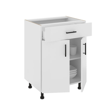 Corp Baza Karo, 1 Sertar, 2 Usi, Alb, 60 x 50 x 80 cm