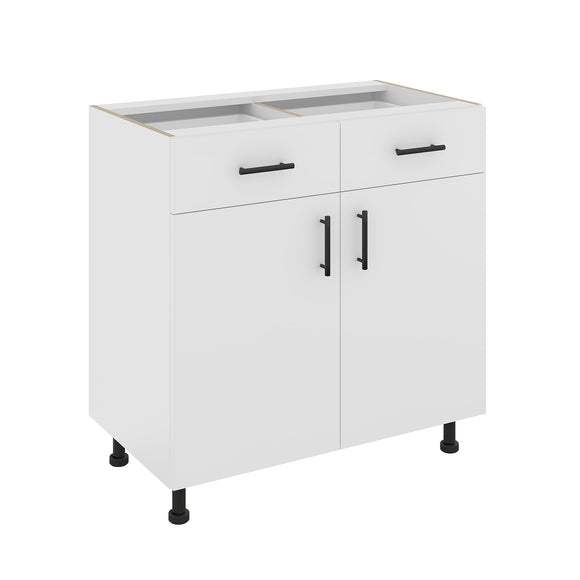 Corp Baza Karo, 2 Sertare, 2 Usi, Alb, 80 x 50 x 80 cm