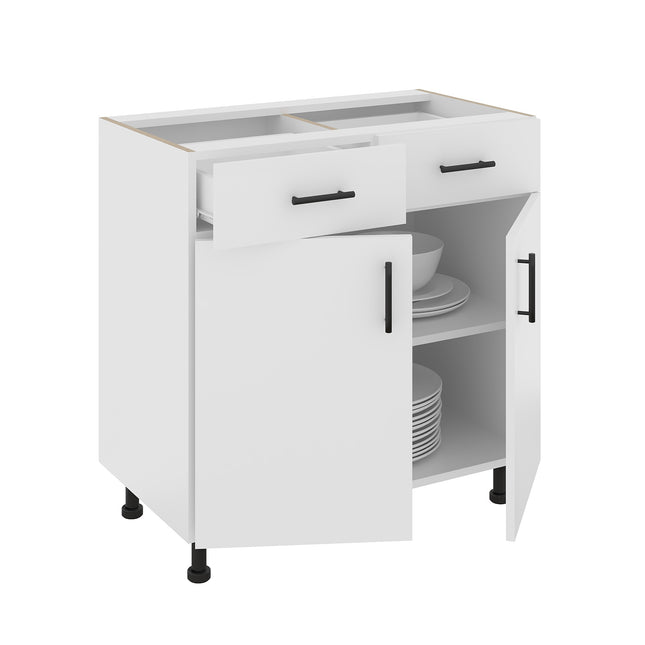 Corp Baza Karo, 2 Sertare, 2 Usi, Alb, 80 x 50 x 80 cm