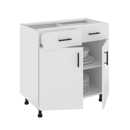 Corp Baza Karo, 2 Sertare, 2 Usi, Alb, 80 x 50 x 80 cm