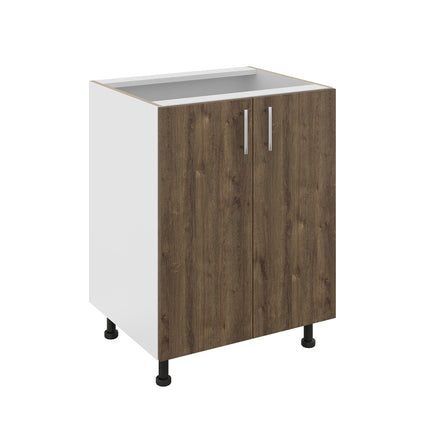 Corp Baza Karo, 2 Usi, Stejar Bronz/Alb, 60 x 50 x 80 cm