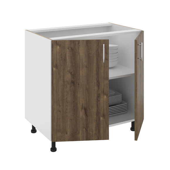 Corp Baza Karo, 2 Usi, Stejar Bronz/Alb, 80 x 50 x 80 cm