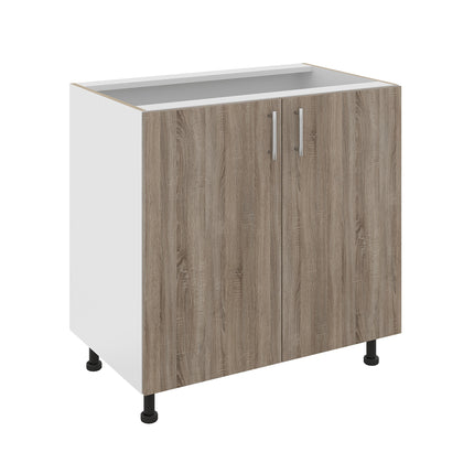 Corp Baza Karo, 2 Usi, Stejar Sonoma Inchis/Alb, 80 x 50 x 80 cm