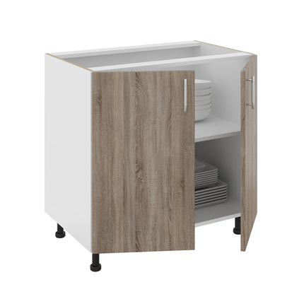 Corp Baza Karo, 2 Usi, Stejar Sonoma Inchis/Alb, 80 x 50 x 80 cm