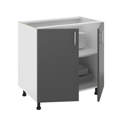 Corp Baza Karo, 2 Usi, Antracit/Alb, 80 x 50 x 80 cm