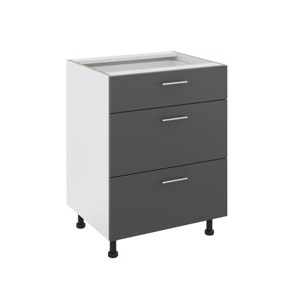 Corp Baza Karo, 3 Sertare, Antracit/Alb, 60 x 50 x 80 cm