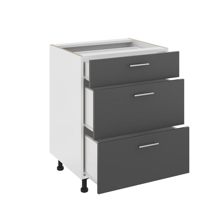 Corp Baza Karo, 3 Sertare, Antracit/Alb, 60 x 50 x 80 cm