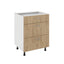 Corp Baza Karo, 3 Sertare, Lemn Natural/Alb, 60 x 50 x 80 cm