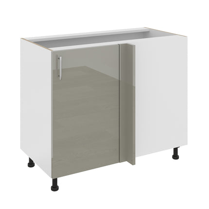 Corp Baza Colt Karo, Gri Lucios/Alb, MDF, 98 x 50 x 80 cm