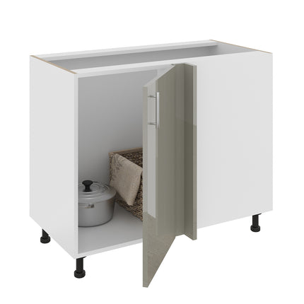 Corp Baza Colt Karo, Gri Lucios/Alb, MDF, 98 x 50 x 80 cm