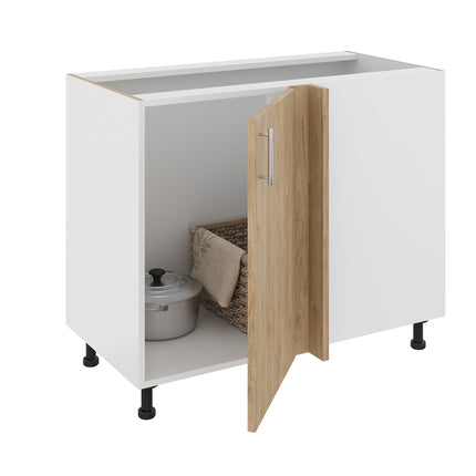 Corp Baza Colt Karo, Lemn Natural/Alb, 98 x 50 x 80 cm