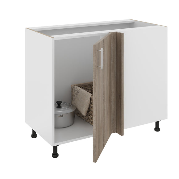 Corp Baza Colt Karo, Stejar Somona Inchis/Alb, 98 x 50 x 80 cm