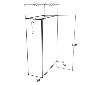 Corp Baza Jolly Karo, Antracit/Alb, 20 x 50 x 80 cm