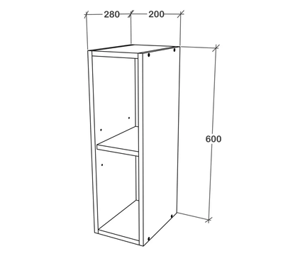 Corp Superior Karo, O Polita, Alb, 20 x 28 x 60 cm