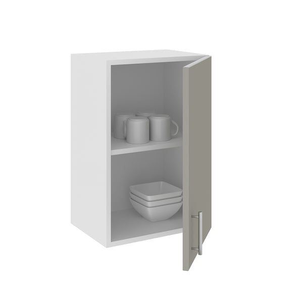 Corp Superior Karo, 1 Usa, Gri Lucios/Alb, MDF, 40 x 30 x 60 cm
