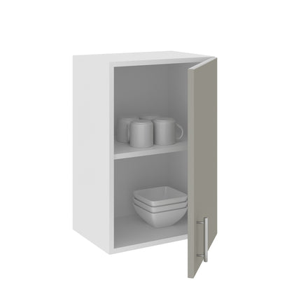 Corp Superior Karo, 1 Usa, Gri Lucios/Alb, MDF, 40 x 30 x 60 cm