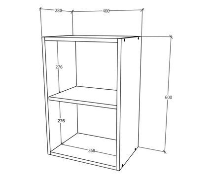 Corp Superior Karo, 1 Usa, Stejar Sonoma Inchis/Alb, 40 x 30 x 60 cm