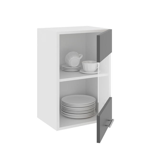 Corp Superior Karo, O Usa, cu sticla, Antracit/Alb, 40 x 30 x 60 cm