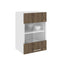 Corp Superior Karo, O Usa, cu sticla, Stejar Bronz/Alb, 40 x 30 x 60 cm