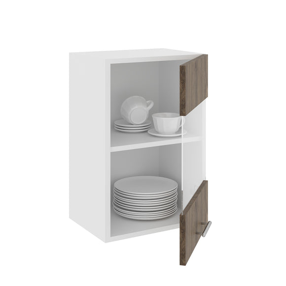 Corp Superior Karo, O Usa, cu sticla, Stejar Bronz/Alb, 40 x 30 x 60 cm