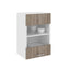 Corp Superior Karo, O Usa, cu sticla, Stejar Sonoma Inchis/Alb, 40 x 30 x 60 cm