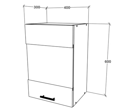Corp Superior Karo, O Usa, cu sticla, Alb, 40 x 30 x 60 cm