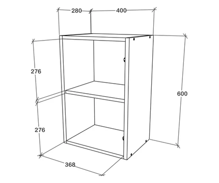 Corp Superior Karo, O Usa, cu sticla, Alb, 40 x 30 x 60 cm