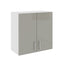 Corp Superior Karo, 2 Usi, Gri Lucios/Alb, MDF, 60 x 30 x 60 cm