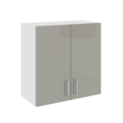 Corp Superior Karo, 2 Usi, Gri Lucios/Alb, MDF, 60 x 30 x 60 cm