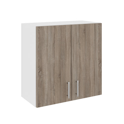 Corp Superior Karo, 2 Usi, Stejar Sonoma Inchis/Alb, 60 x 30 x 60 cm