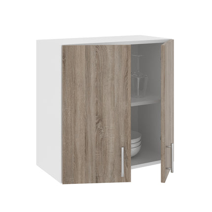 Corp Superior Karo, 2 Usi, Stejar Sonoma Inchis/Alb, 60 x 30 x 60 cm
