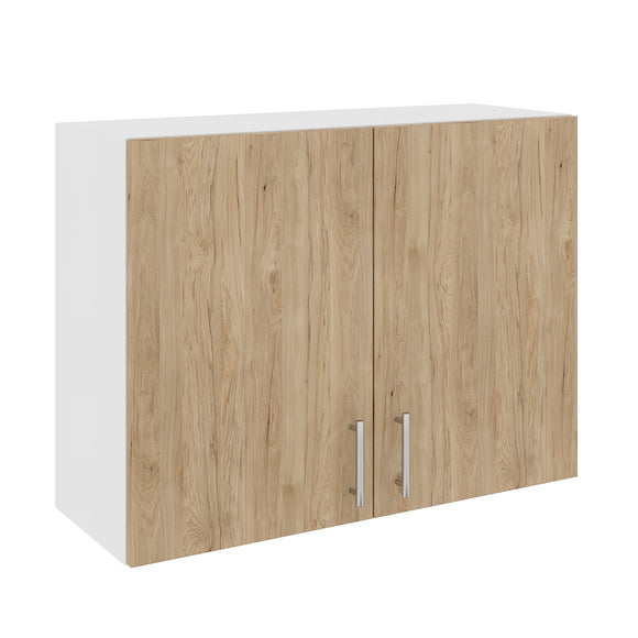 Corp Superior Karo, 2 Usi, Lemn Natural/Alb, 80 x 30 x 60 cm