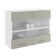 Corp Superior Karo, 2 Usi, cu sticla, Gri Lucios/Alb, MDF, 80 x 30 x 60 cm